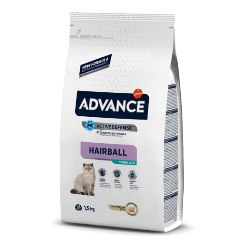 Pungă de 1,5 kg de hrana pentru pisici de apartament Advance Hairball