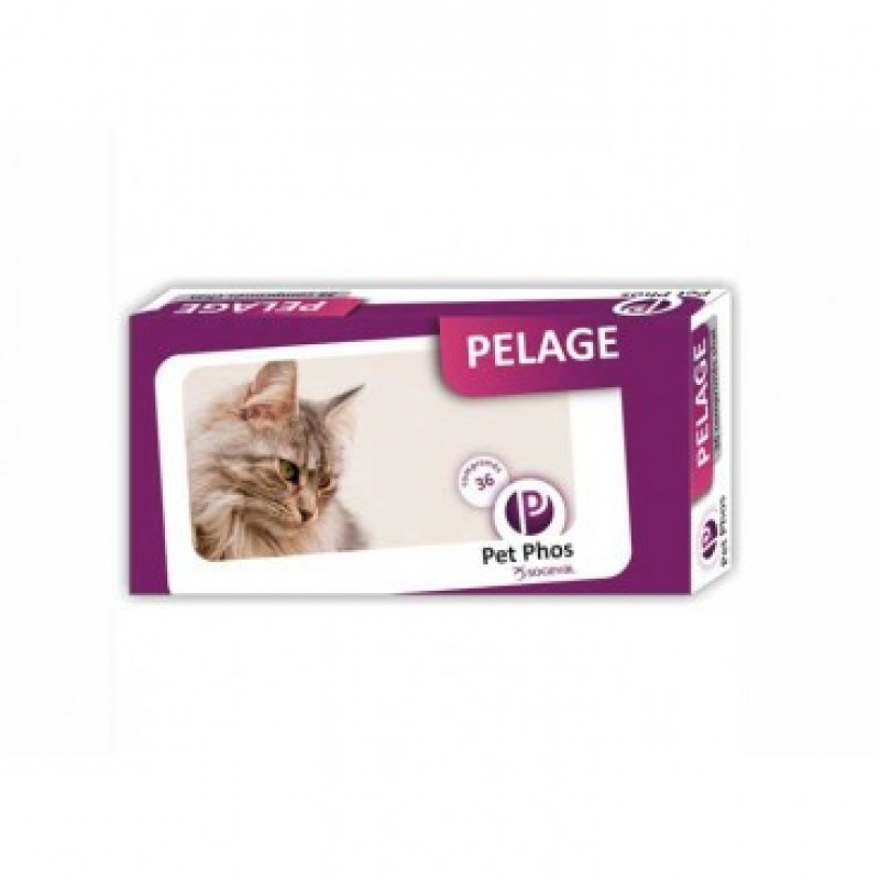 Supliment alimentar pentru piele și blana pisici cu 36 tablete Pet Phos Felin Special Pelage 