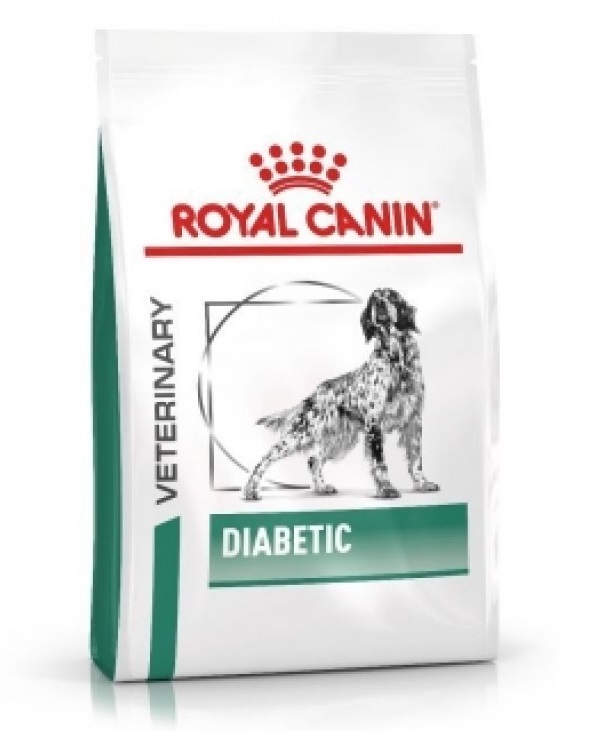 Punga cu hrana uscata Royal Canin Diabetic Dog pe fond alb