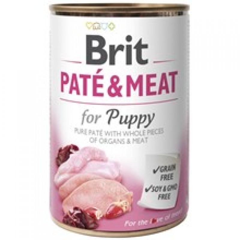 Conserva cu hrana umeda Brit Puppy pe fond alb