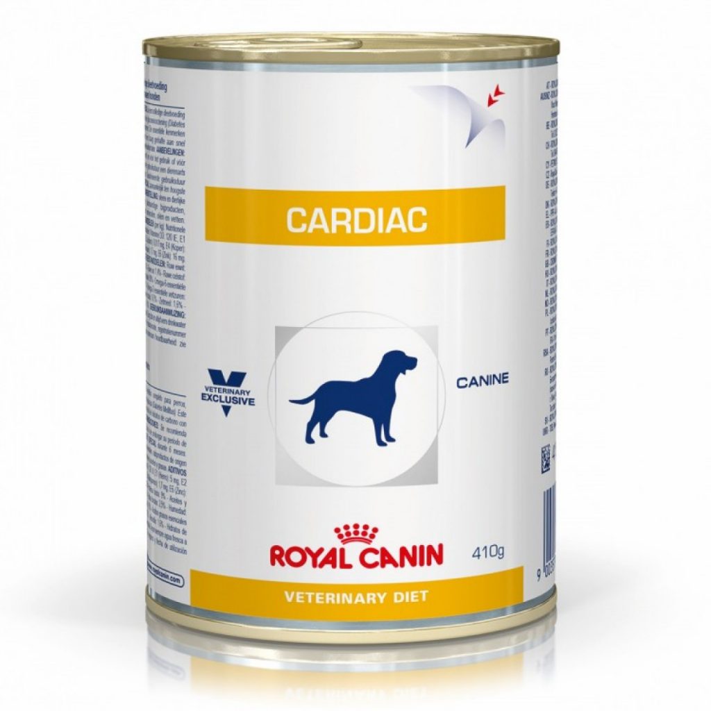 Conserva cu Royal Canin Cardiac Dog pe fond alb