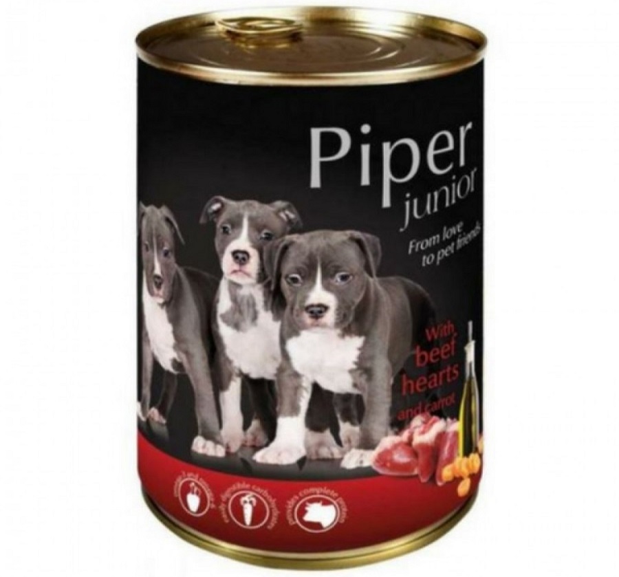 Conserva cu hrana umeda Piper Junior pe fond alb