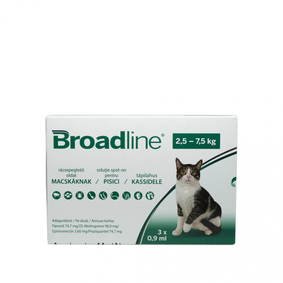 Pipetă antiparazitară Broadline pentru pisici de 2.5 - 7.5kg