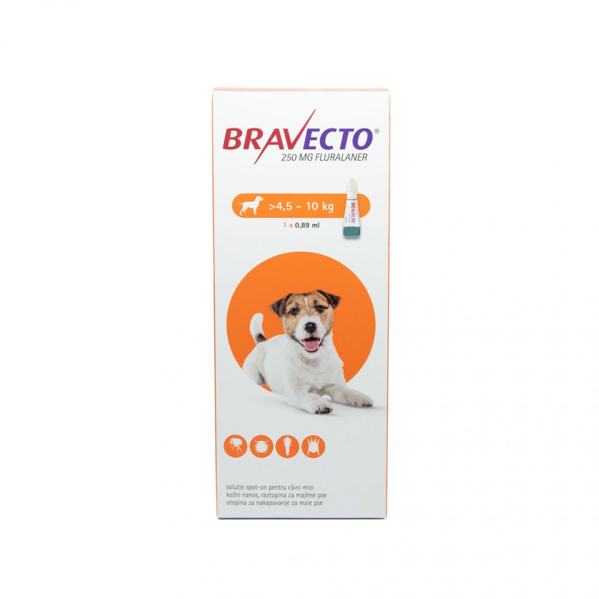 Pipetă antiparazitară Bravecto pentru câini de 4.5 - 10kg