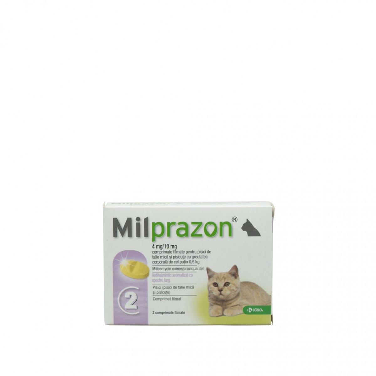 Tabletă antiparazitară Milprazon pentru pisici de pana la 2kg, Antiparazitare interne, Antiparazitare, Pisici 