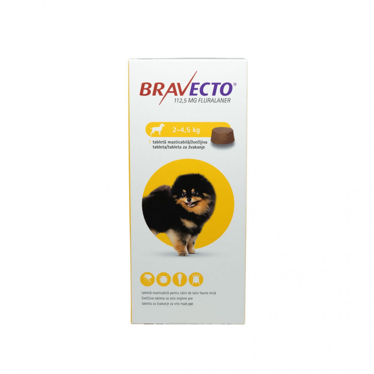 Tabletă antiparazitară Bravecto pentru câini de 2 - 4.5kg, Antiparazitare externe, Antiparazitare, Câini 