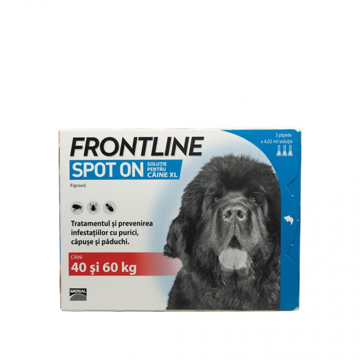 Frontline pentru caini de peste 40kg, 3 pipete antiparazitare, Antiparazitare externe, Antiparazitare, Câini 