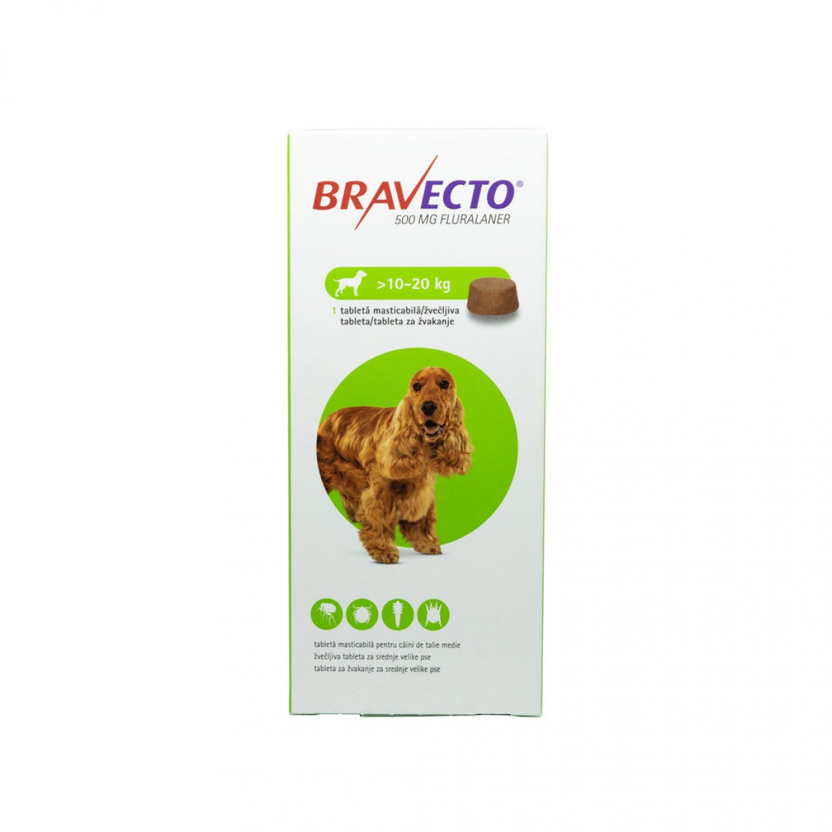 Tabletă antiparazitară Bravecto pentru câini de 10 - 20kg