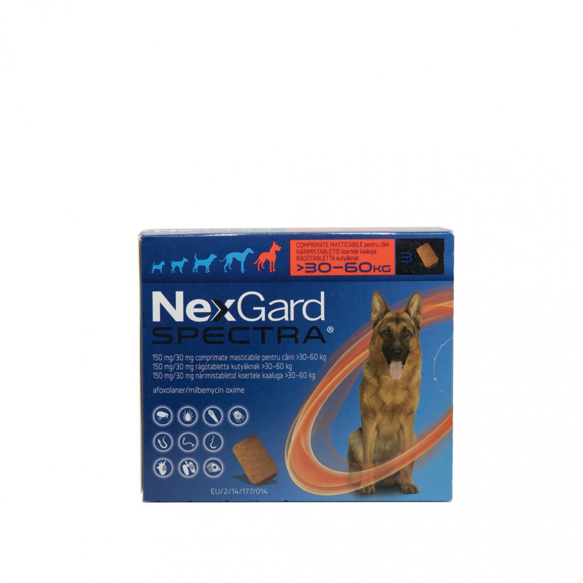 Nexgard Spectra XL - (30-60kg), 3 comprimate masticabile, Antiparazitare externe, Antiparazitare, Câini 