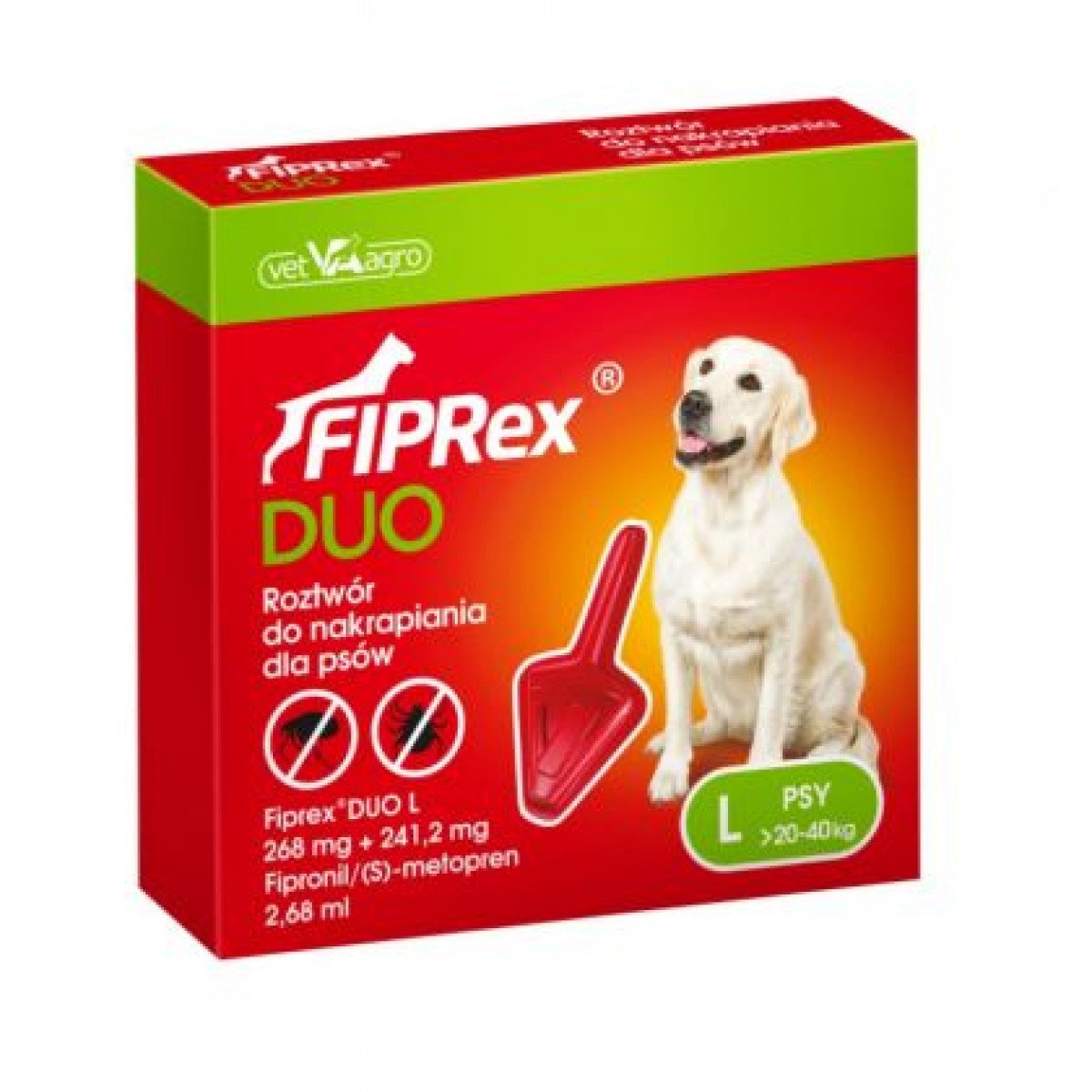 Pipeta antiparazitara Fiprex Duo Dog L (20-40kg), Antiparazitare externe, Antiparazitare, Câini 