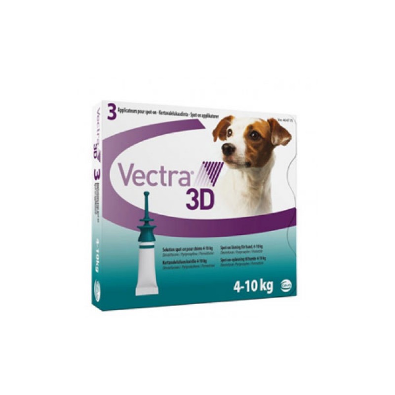Pipetă antiparazitară Vectra 3D pentru câini de 4 - 10kg