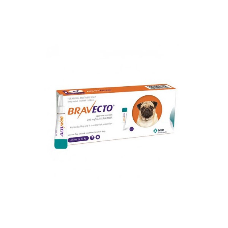 Pipetă antiparazitară Bravecto pentru câini de 4.5 - 10kg
