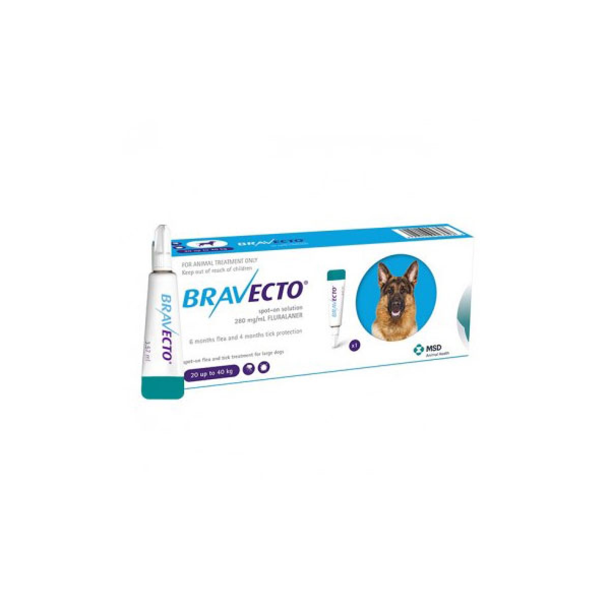 Pipetă antiparazitară Bravecto pentru câini de 20 - 40kg
