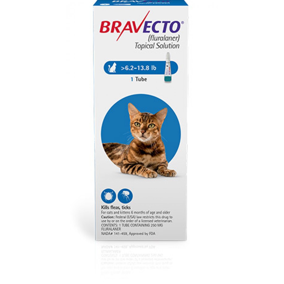 Pipetă antiparazitară Bravecto pentru pisici de 2.8 - 6.25kg