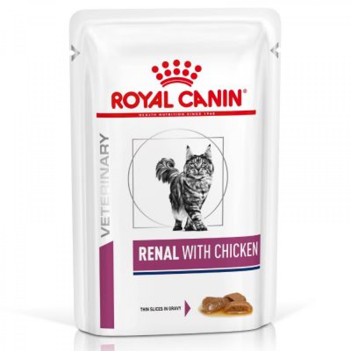 Dieta Royal Canin Renal Cat Plicuri cu Pui  12x85g, Diete, Hrană, Pisici 
