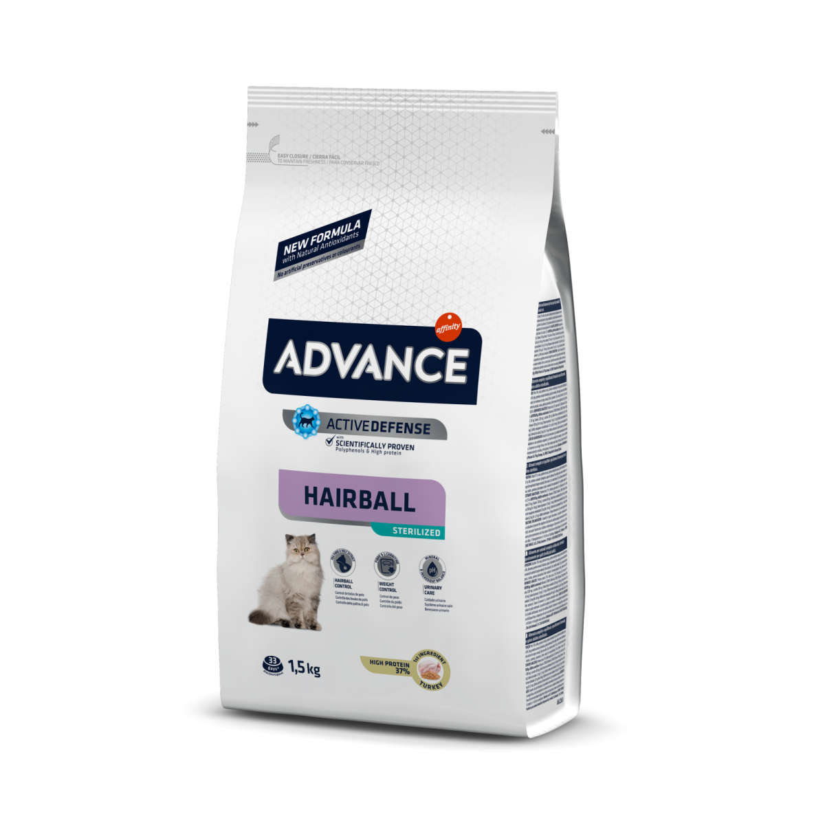 Hrana pentru pisici - Advance Cat Steril Hairball 1.5kg