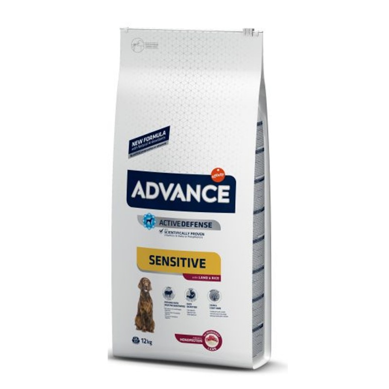 Hrana pentru caini cu senibilitate digestiva - Advance Dog Sensitive Miel si Orez 12 Kg