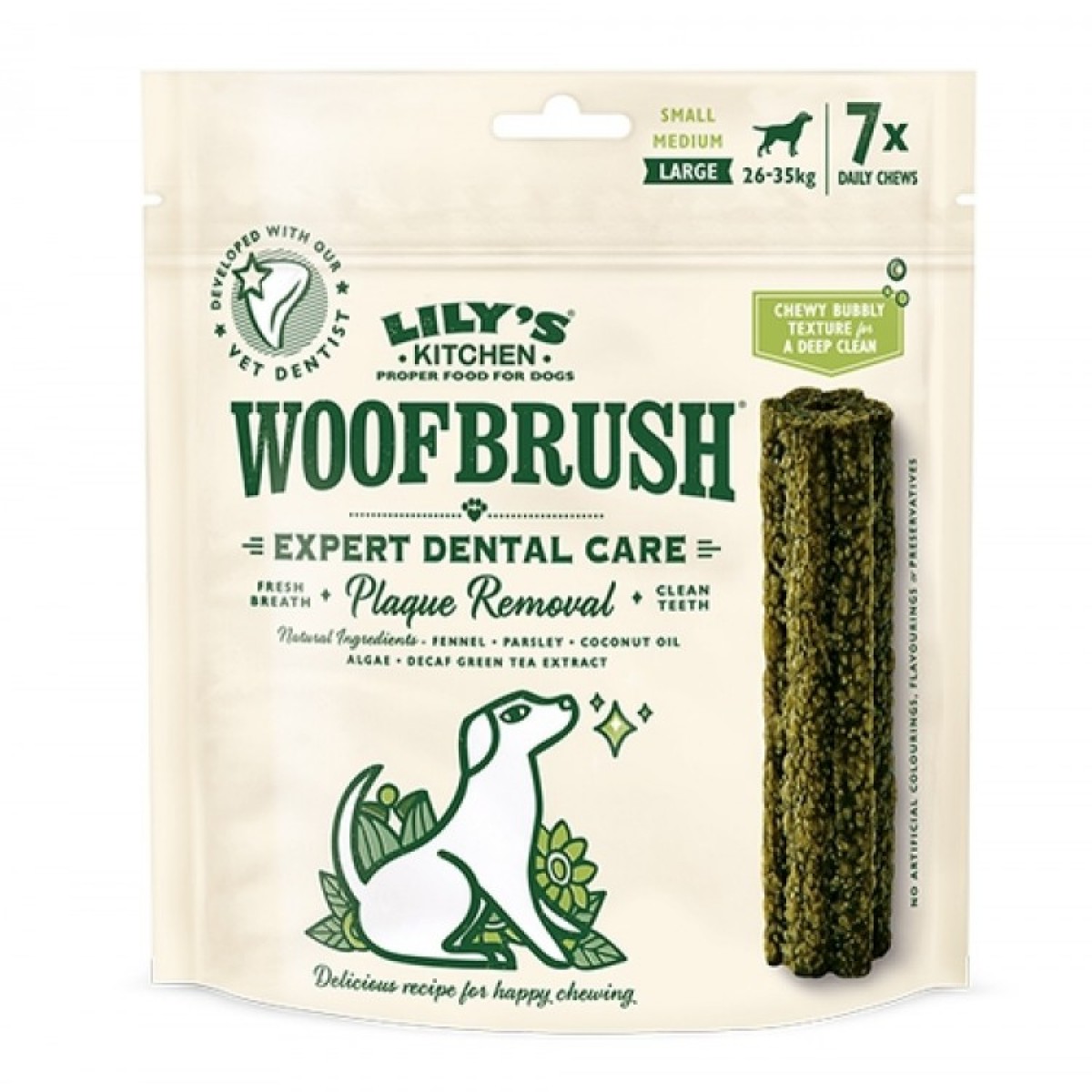 Gustari dentare caini, Lily's Kitchen, Woofbrush Large Natural Dental Dog Chew, 329 g