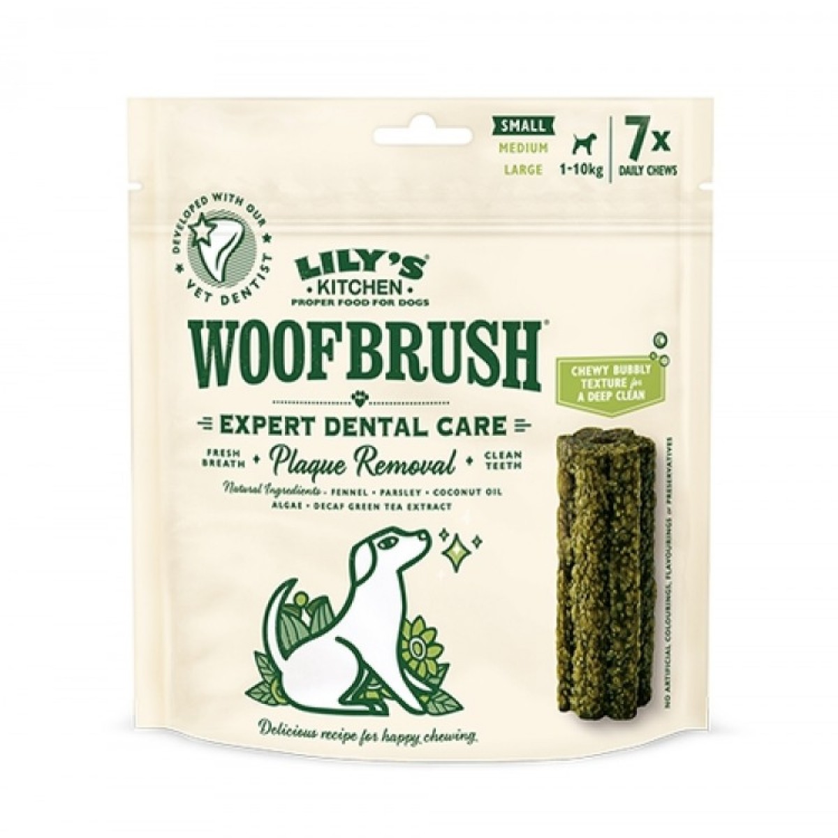 Gustari dentare caini, Lily's Kitchen, Woofbrush Small Natural Dental Dog Chew, 154 g