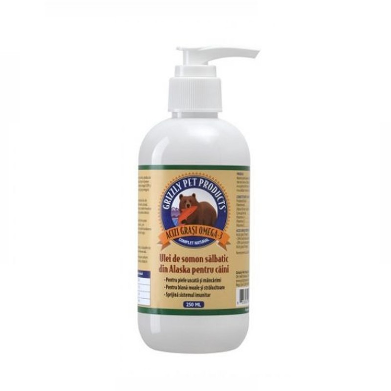 Supliment de acizi grasi pentru caini si pisici, Alaska Grizzly 250ml