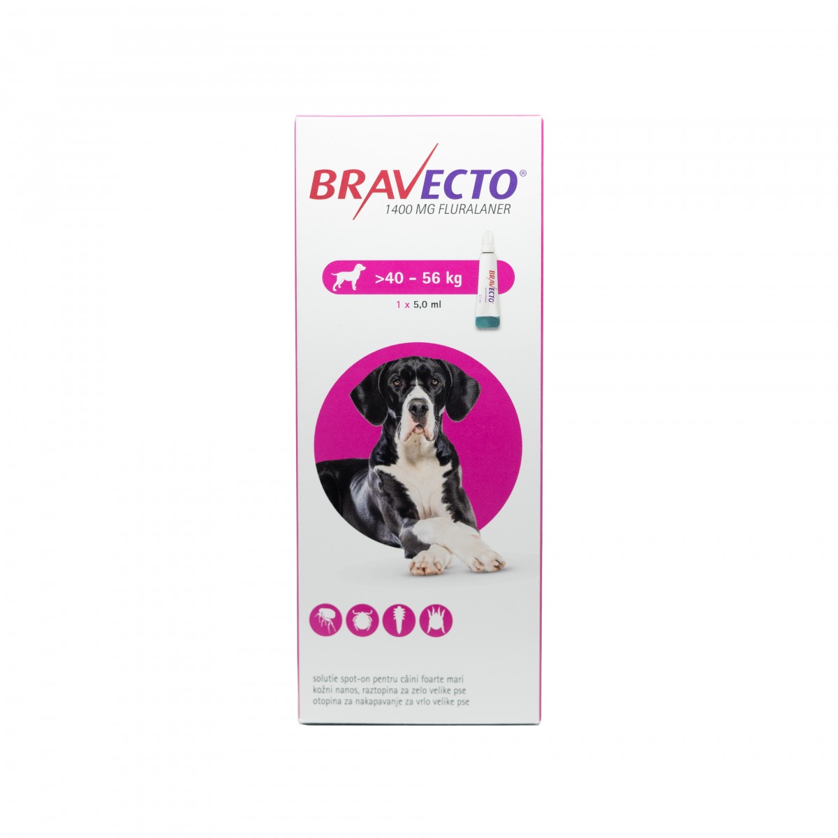 Pipetă antiparazitară Bravecto pentru câini de peste 40kg