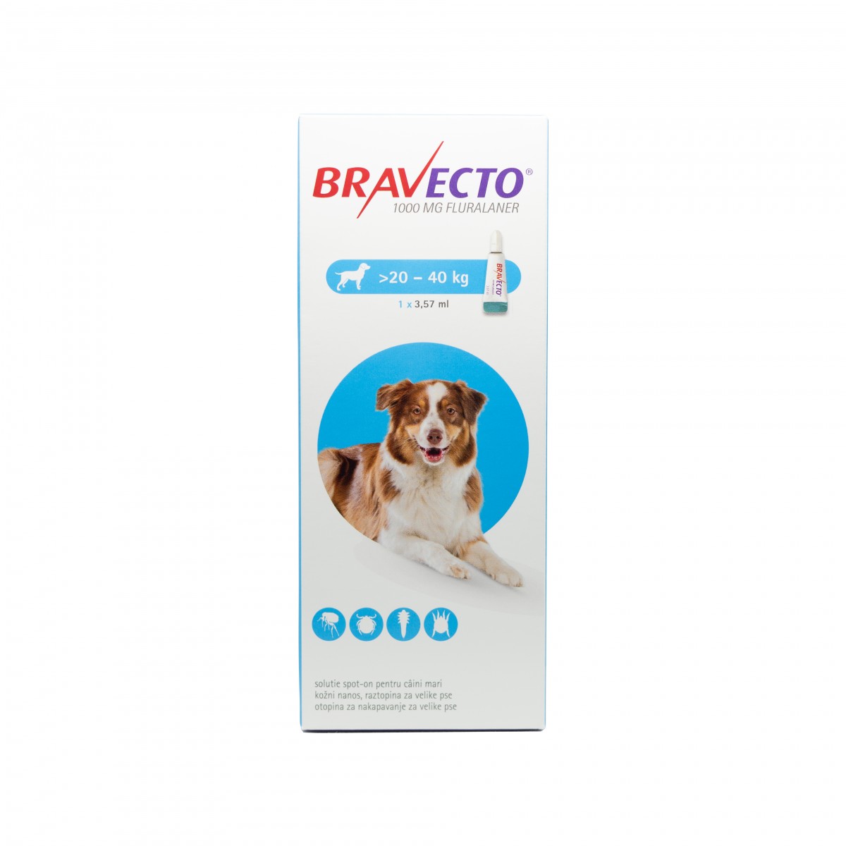 Pipetă antiparazitară Bravecto pentru câini de 20 - 40kg, Antiparazitare externe, Antiparazitare, Câini
