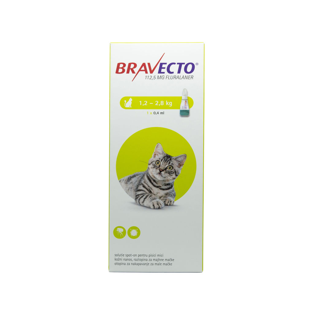 Pipetă antiparazitară Bravecto pentru pisici de 1.2 – 2.8 kg MSD imagine 2022