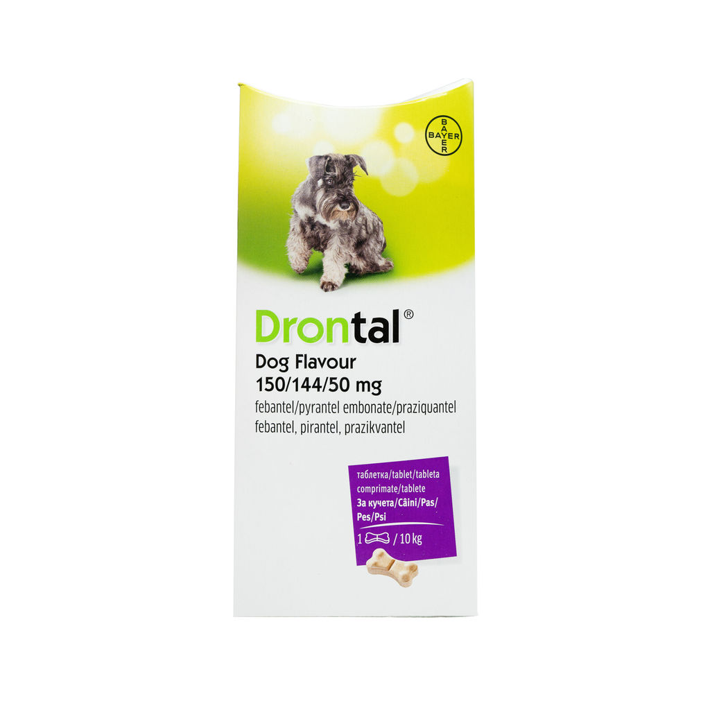 Tabletă antiparazitară Drontal pentru câini (1 tabletă / 10kg) thepetclub.ro/