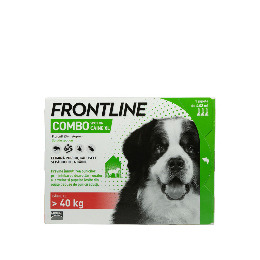 Frontline Combo pentru caini de talie foarte mare 40-60kg, 3 pipete antiparazitare Merial