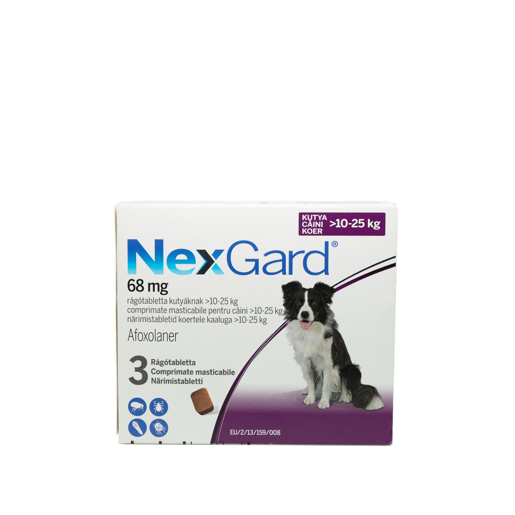Nexgard L pentru câini de 10 – 25kg, 3 comprimate masticabile Merial