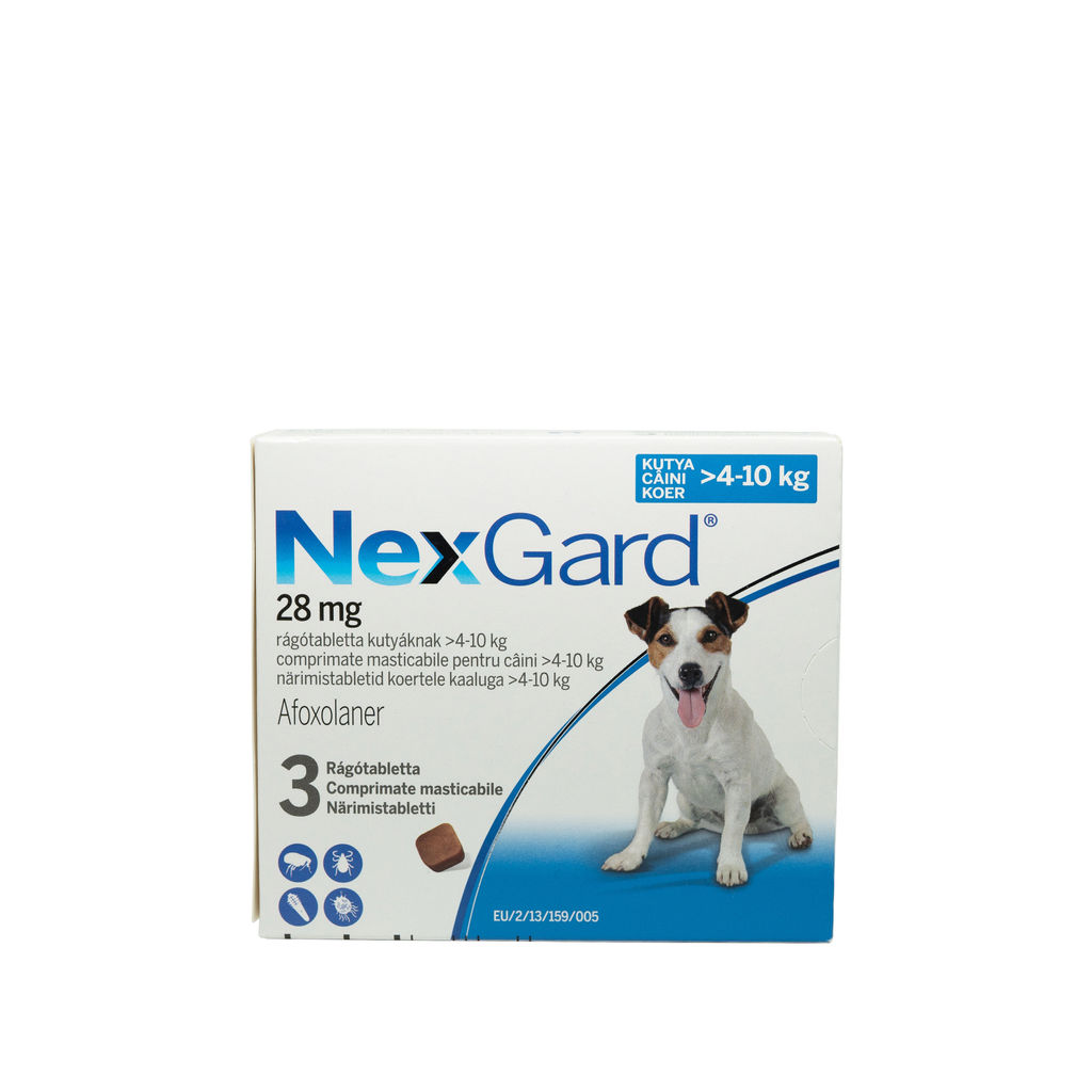Nexgard M pentru câini de 4 – 10kg, 3 comprimate masticabile Merial