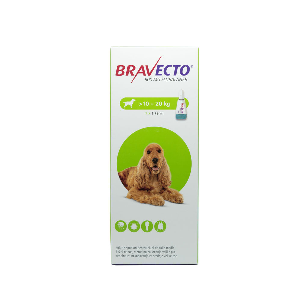 Pipetă antiparazitară Bravecto pentru câini de 10 – 20kg MSD