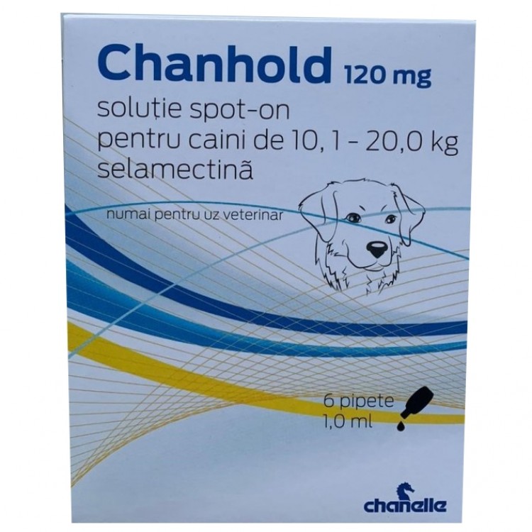 Chanhold 120 mg pentru câini între 10 – 20 kg 6 pipete antiparazitare Chanelle