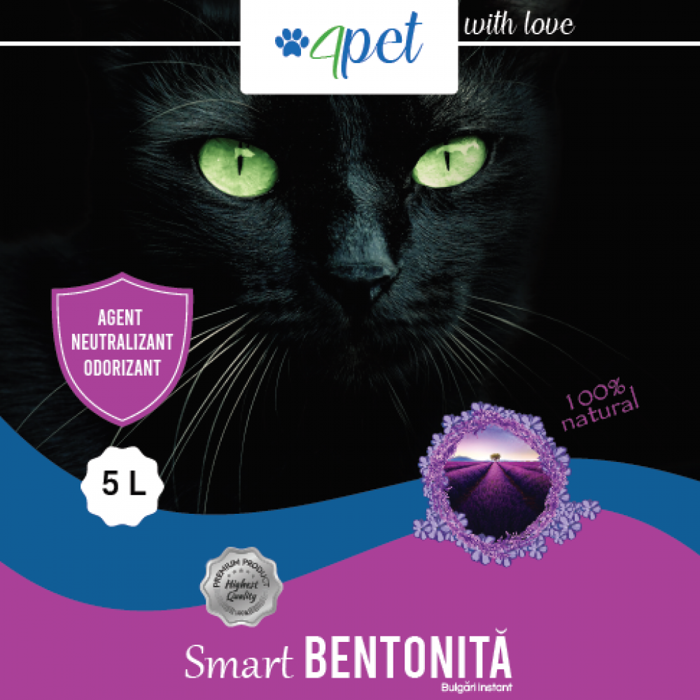 Nisip pentru pisici, Bentonita Smart 3,5kg 4Pet imagine 2022