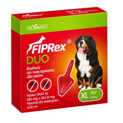 Pipeta antiparazitara Fiprex Duo Dog XL (40-60kg) thepetclub.ro/