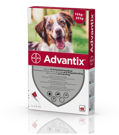 Pipetă antiparazitară Advantix pentru câini de 10 – 25kg Bayer AH