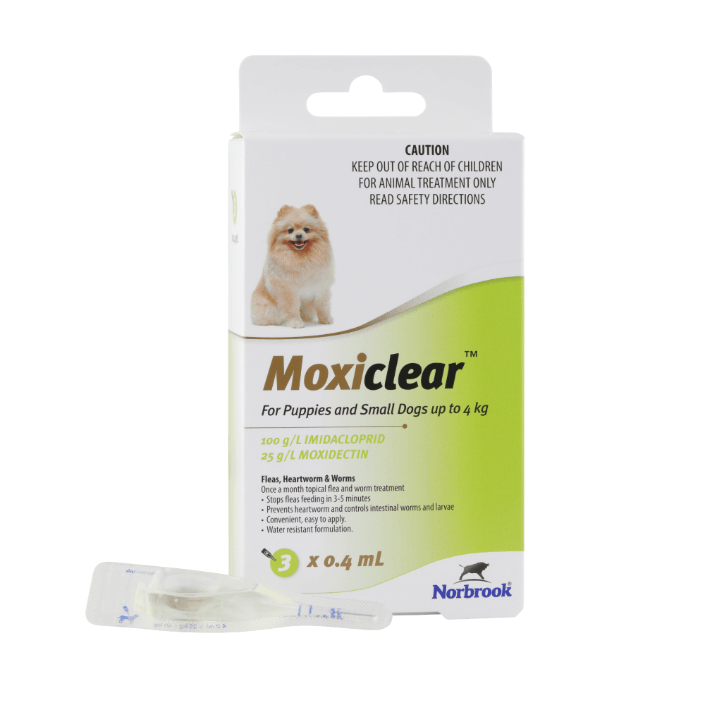 Moxiclear Dog S 0-4kg 3 pipete antiparazitare Norbrook