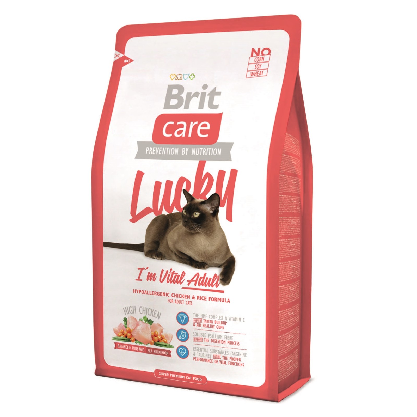 Hrană uscată BRIT CARE Cat Lucky I’am Vital Adult 2kg Brit