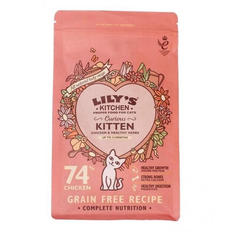 Mancare uscata pisici, Lily’s Kitchen, Curious Kitten Chicken and Healthy Herbs, 800 g Lily's Kitchen