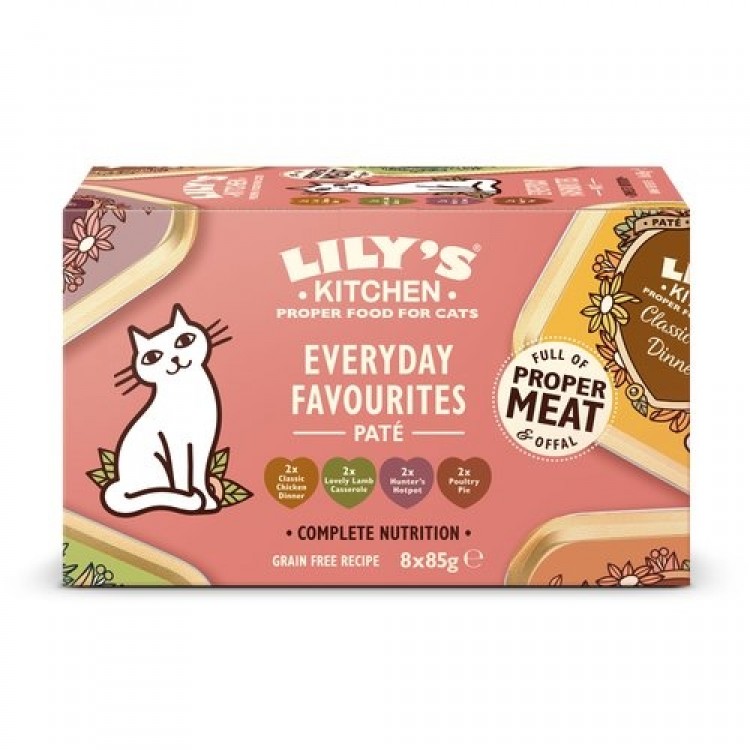 Mancare umeda pisici, Lily’s Kitchen, Everyday Favourites Multipack, 8 x 85 g thepetclub