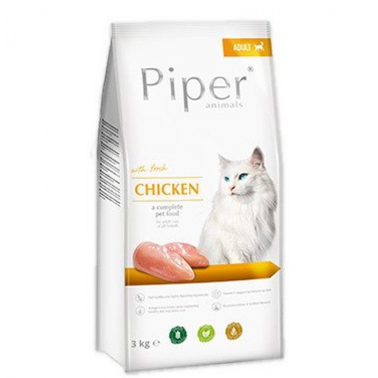 Hrană uscata pentru pisici, Piper Adult Cat cu Carne de Pui 3kg Dolina imagine 2022