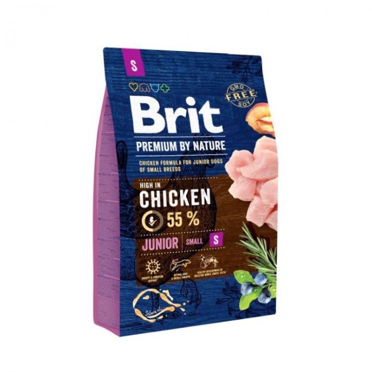 Hrană uscată câini juniori de talie mică, Brit Premium by Nature 1kg Brit