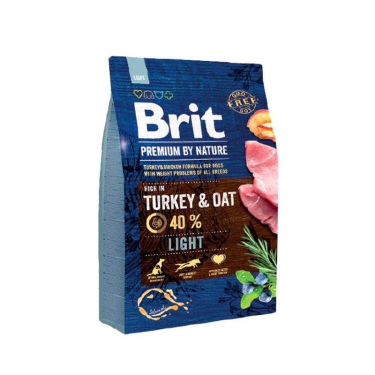 Hrană uscată câini, Brit Premium by Nature Light 3kg Brit