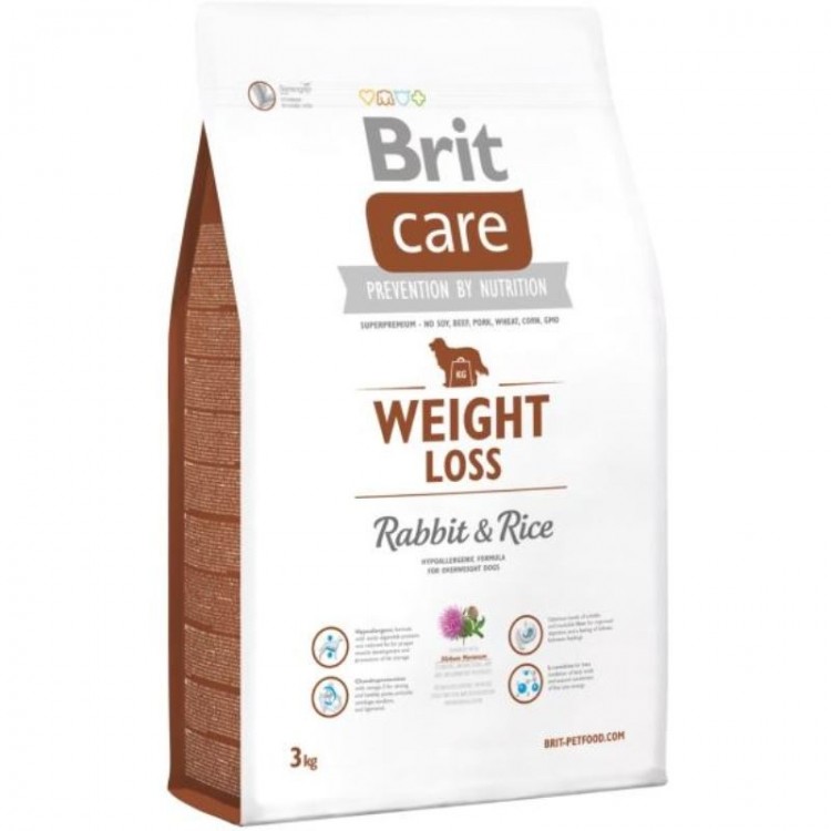 Hrană uscată pentru adulți supraponderali, Brit Care Weight Loss 3kg Brit