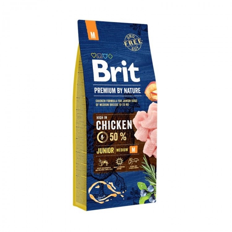 Hrană uscată câini juniori de talie medie, Brit Premium by Nature 3kg BRIT