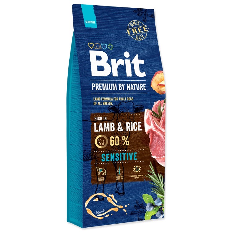 Hrană uscată câini adulți, Brit Premium by Nature Sensitive Lamb 8kg Brit