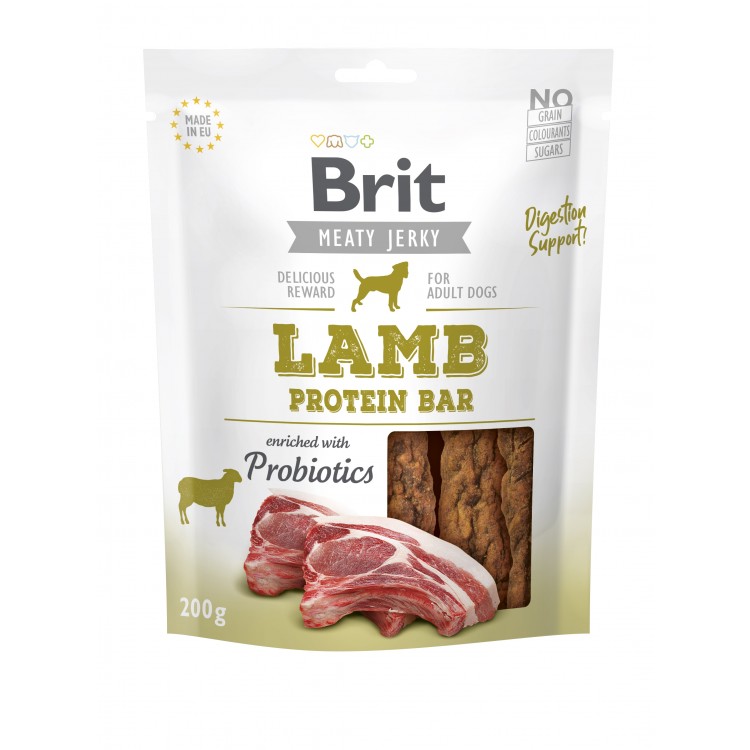 Recompensa Brit Dog Jerky Lamb Protein Bar, 200 g Brit