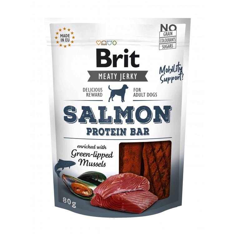 Recompensa Brit Dog Jerky Salmon Protein Bar, 80 g thepetclub
