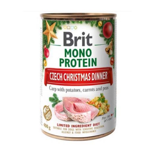 Hrană umedă BRIT monoproteică pentru câini, Christmas 400g Brit