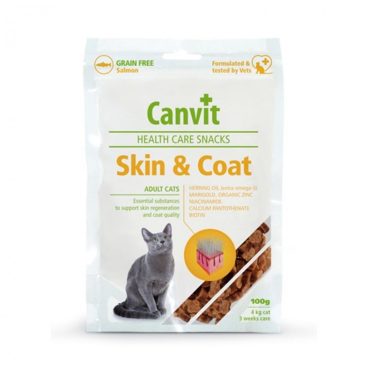 Canvit Health Care Snack Skin and Coat Cat 100g Canvit imagine 2022